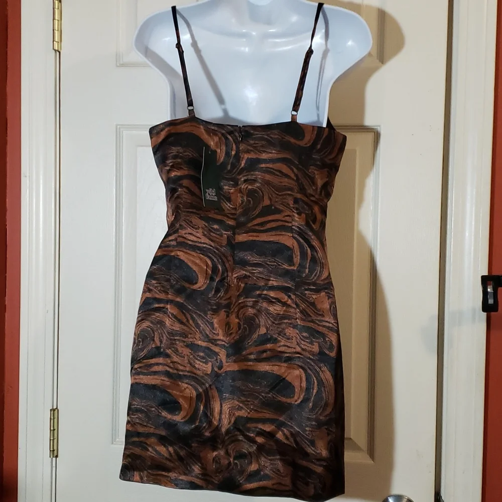 Wild Fable Black Brown spaghetti strap sleeveless slip dress - Picture 5 of 7